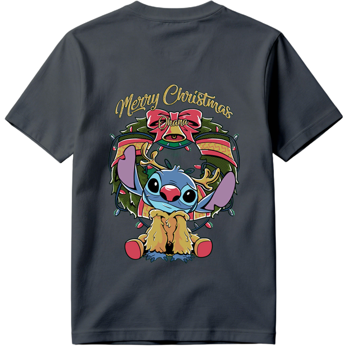Stitch Christmas Wreath Design - Tee