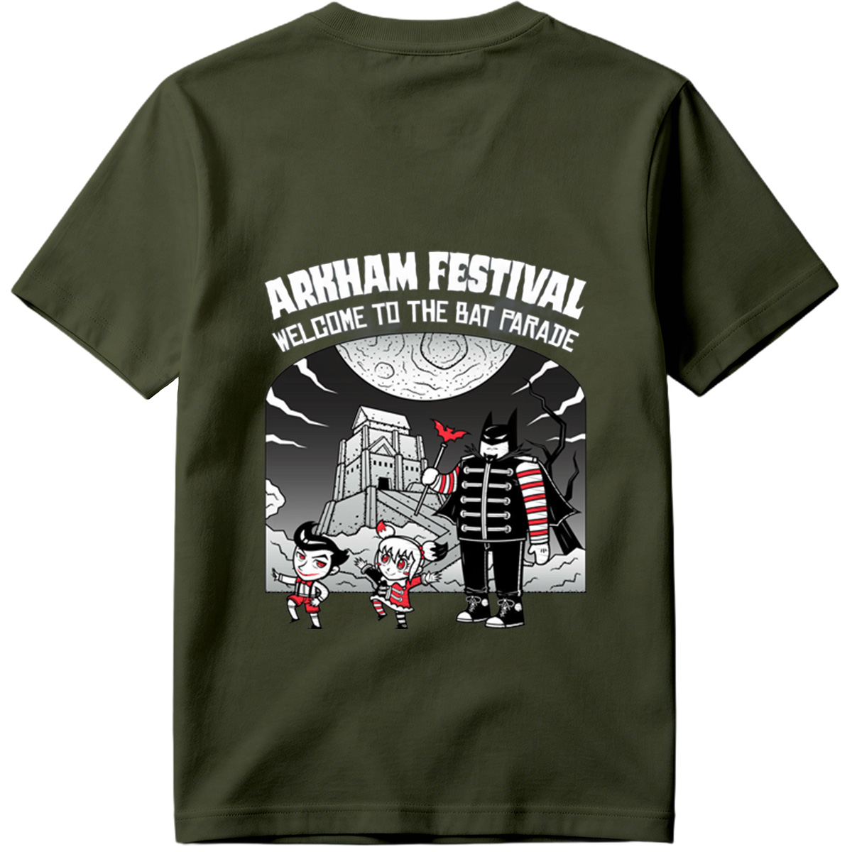 Arkham Festival: Batman, Harley Quinn, and The Joker in the Bat Parade - Tee