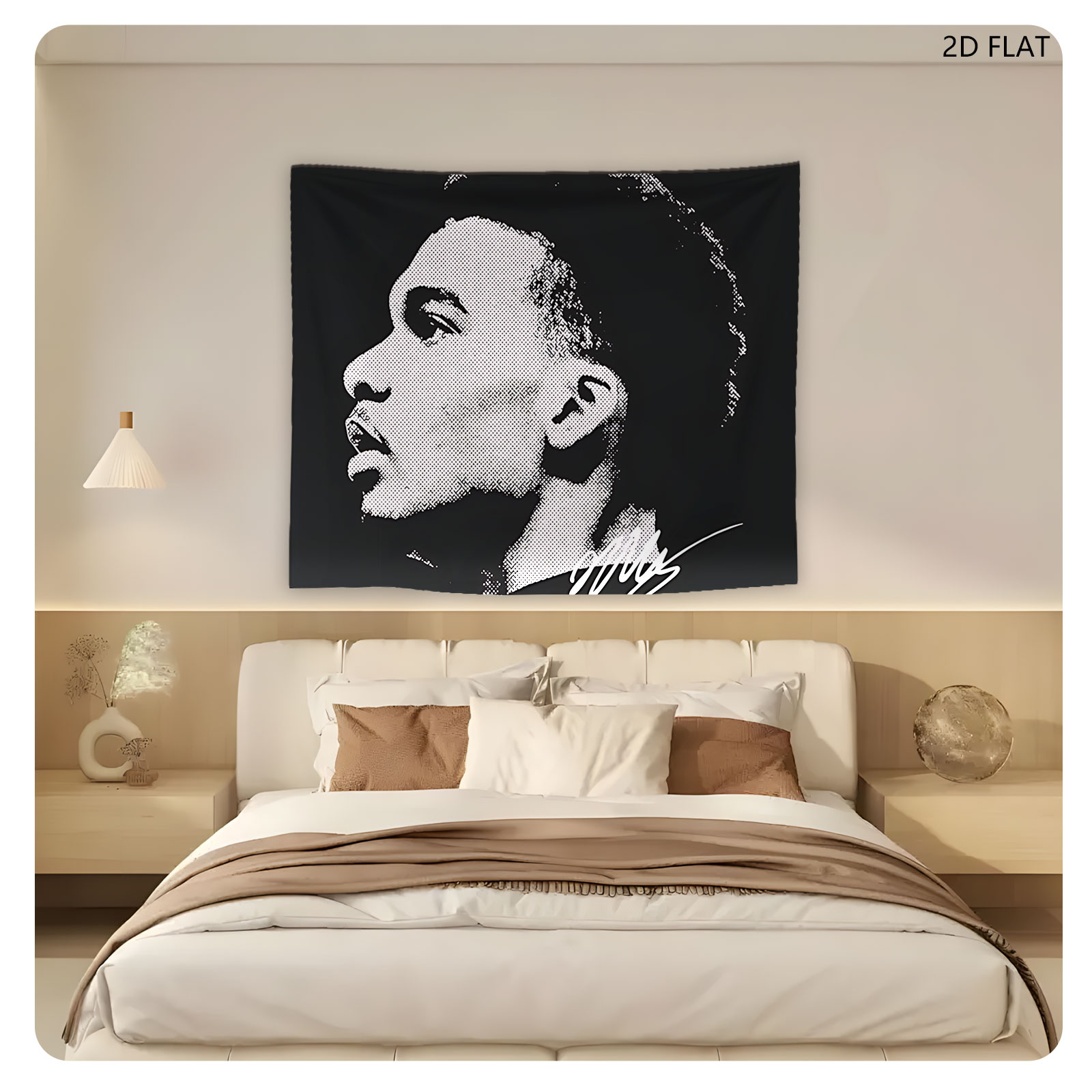 J. Cole Portrait in Halftone Style - Tapestry