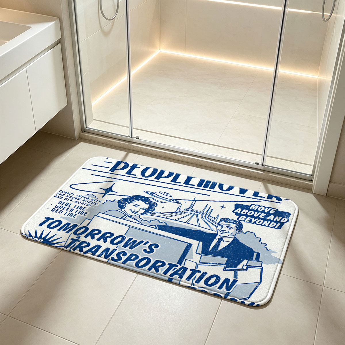 Tomorrowland Transit Authority PeopleMover: Magnetic Magic with Linear Induction Motors - Flannel floor mat