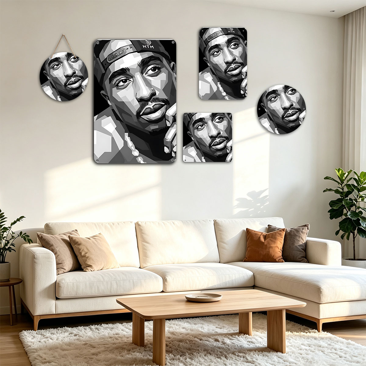 Pop Art Portrait of a Man Wearing HTM Cap and Chain Necklace - painting