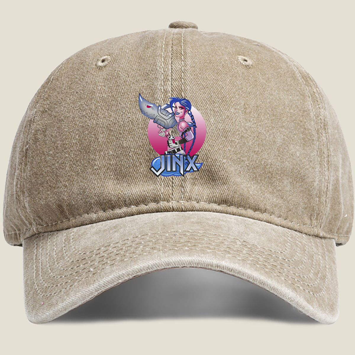 Jinx from League of Legends - Washed Denim - Baseball Cap