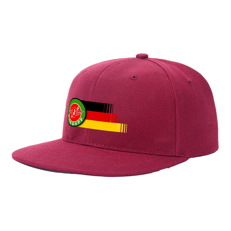 Flat Brim Baseball Cap Zundapp Logo Print Streetwear Underground Skate Style for Basketball Court Skate Park Urban Riders and Hip Hop Artists