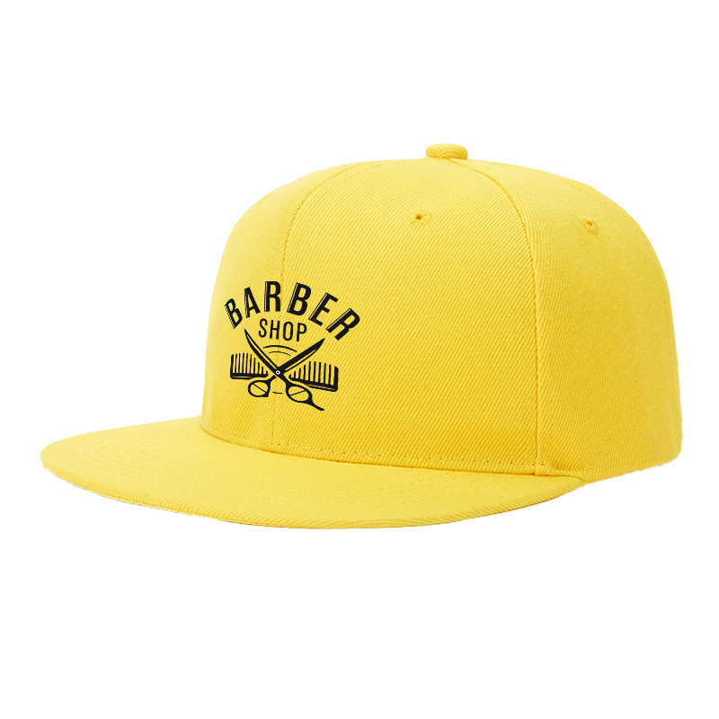Flat Brim Baseball Cap Barber Shop Logo Print Streetwear Underground Skate Style for Basketball Court Skate Park Hip Hop Riders and Urban Fashion Enthusiasts