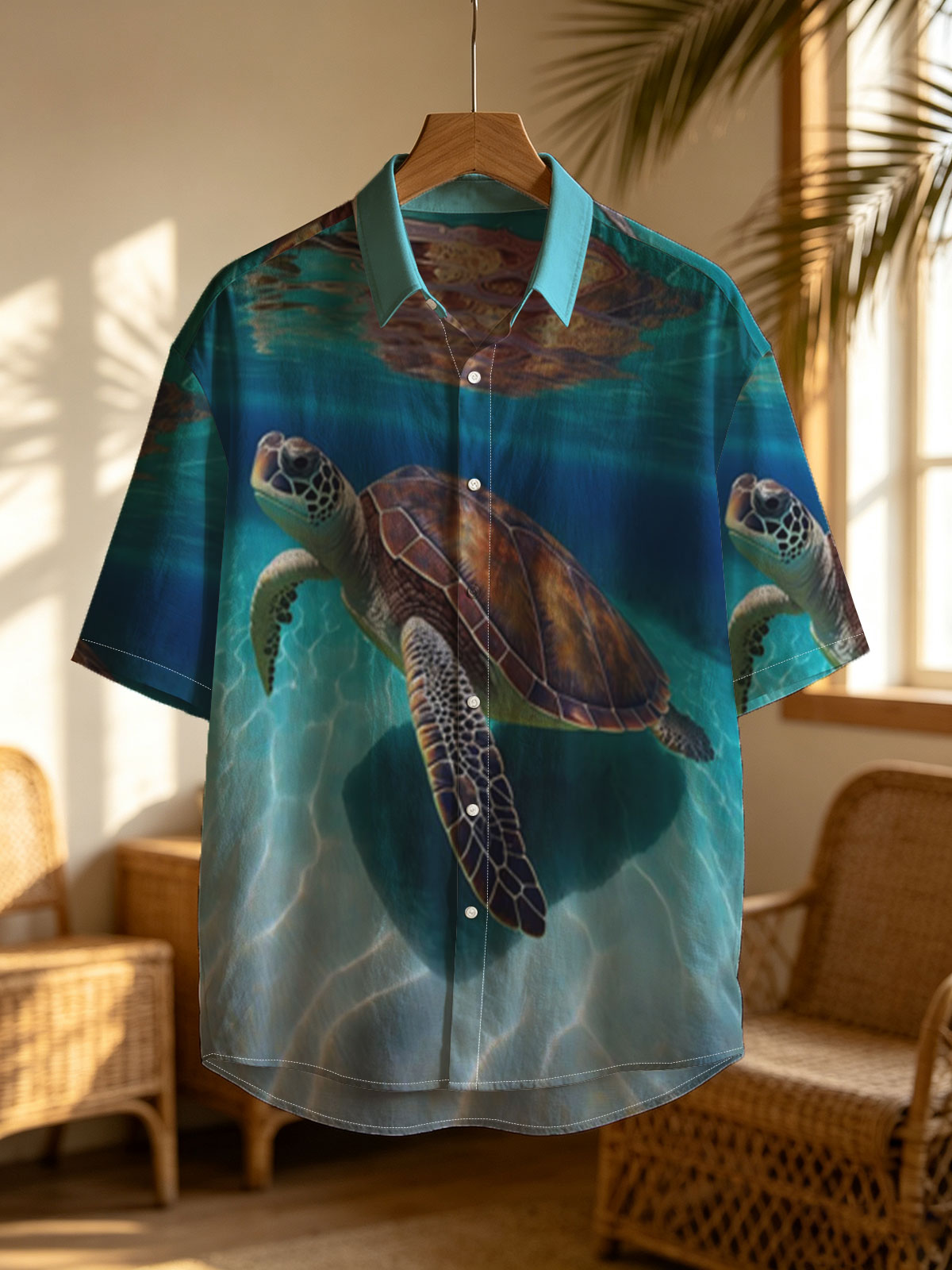 Sea Turtle Swimming in Crystal Clear Waters -  Shirt