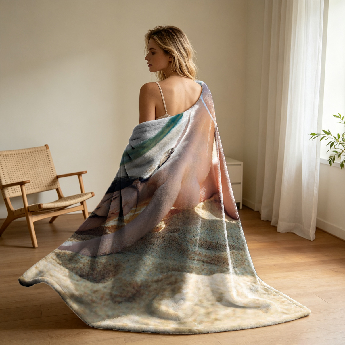 Christmas Reindeer Lingerie Seduction - Blanket