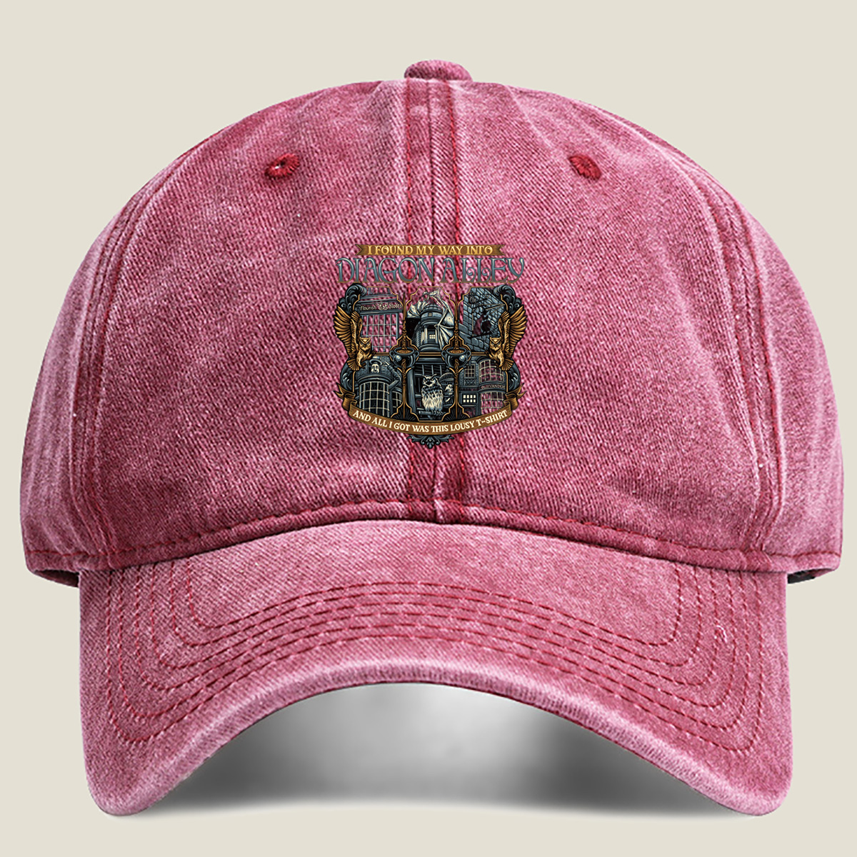 Harry Potter Diagon Alley T-Shirt Design - Washed Denim - Baseball Cap