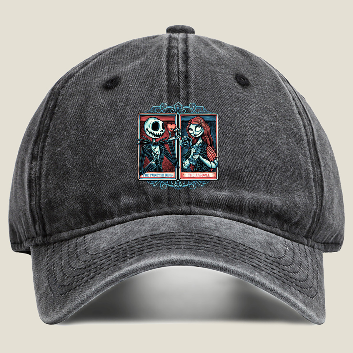 The Pumpkin King and The Ragdoll - Washed Denim - Baseball Cap