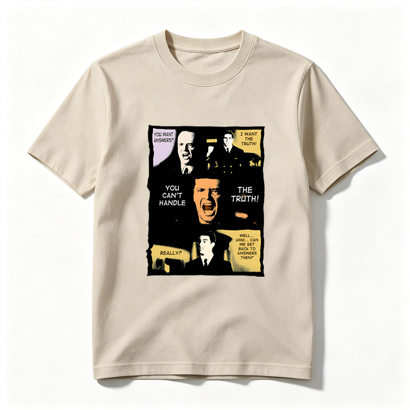 J. Edgar Hoover, Jack Bauer, and a military officer in a dramatic exchange about truth and answers. - Tee
