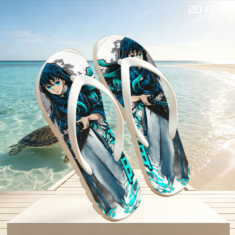 Demon Slayer: Mugen Train - Muichiro Tokito, Water Breathing Technique -  flip-flops