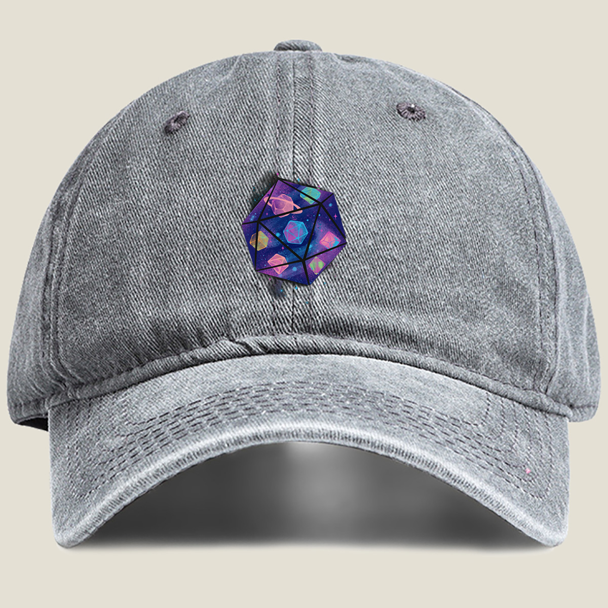 Cosmic Dice: Galaxy Gems and Planets - Washed Denim - Baseball Cap