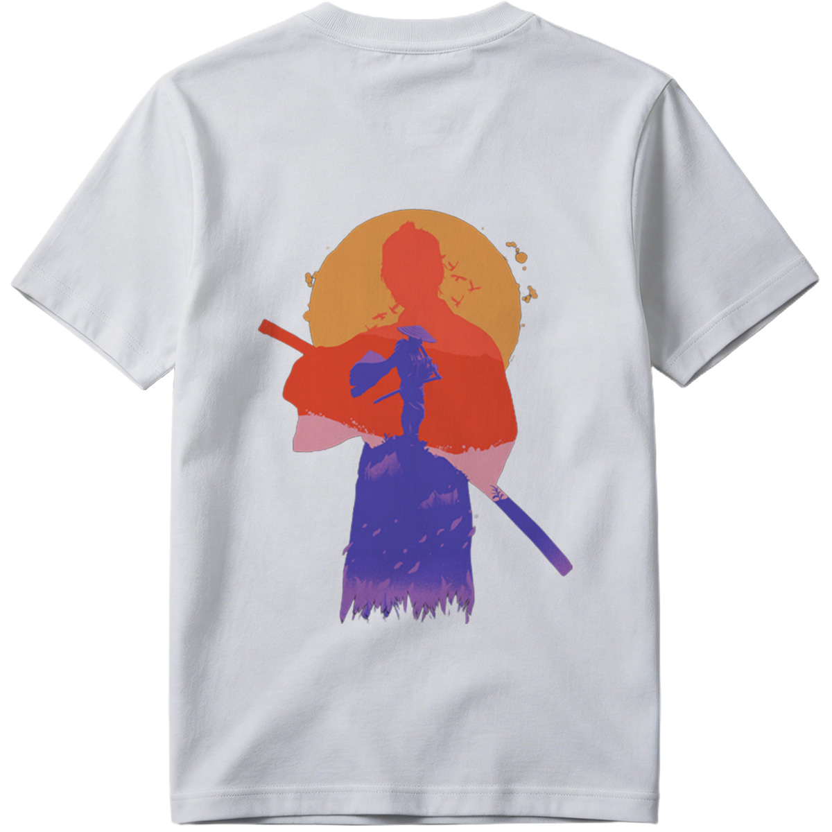 Samurai Silhouette at Sunset - Tee