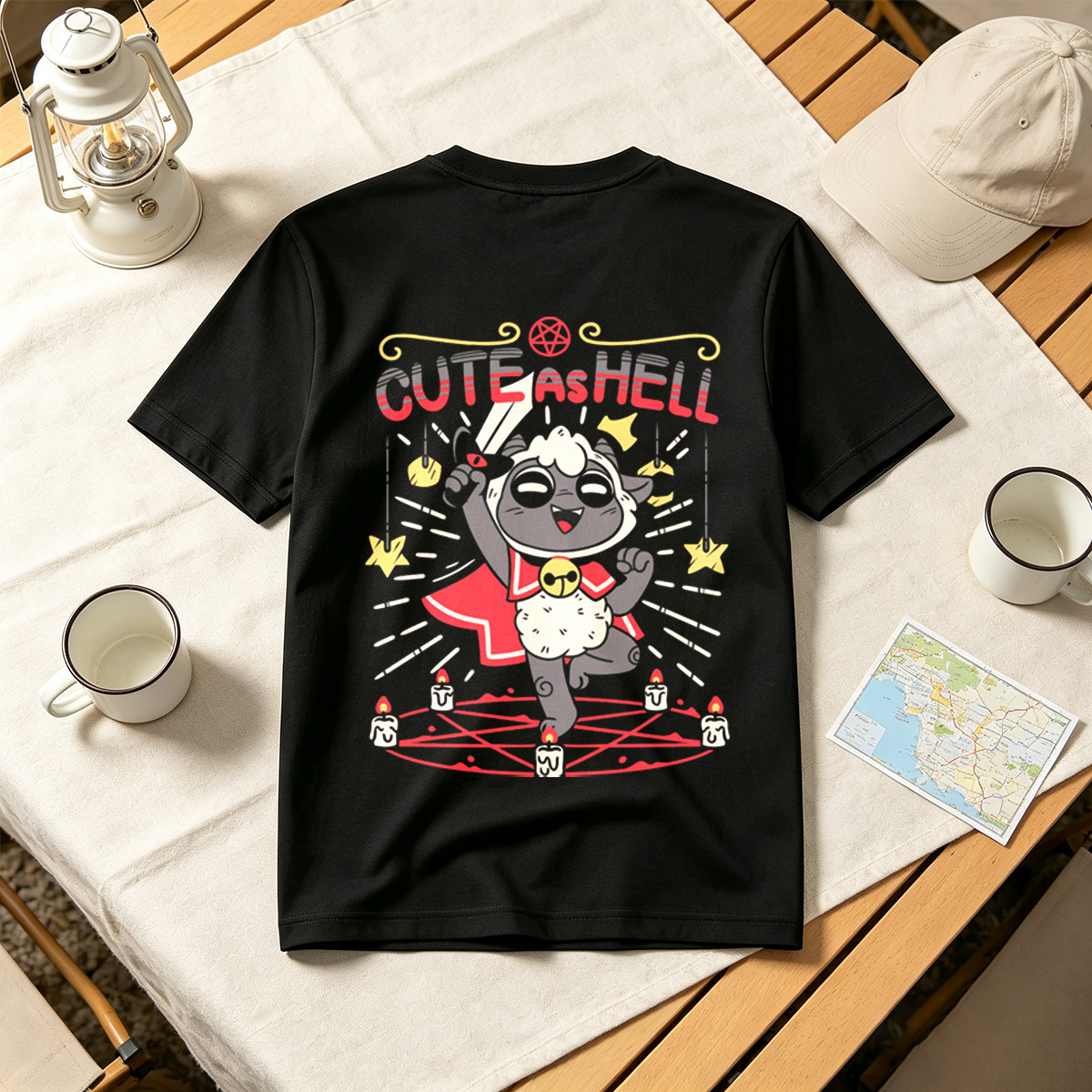 Cute as Hell: Devilish Sheep Character Design - Tee