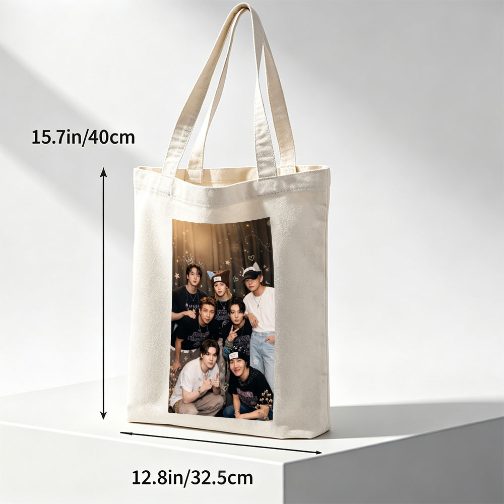 SEVENTEEN Group Photo with Festive Accessories and Sparkling Background - Canvas tote bags