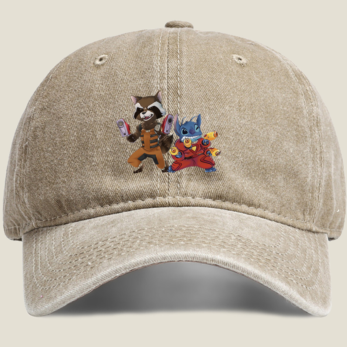 Rocket Raccoon and Stitch: Cosmic Duo - Washed Denim - Baseball Cap