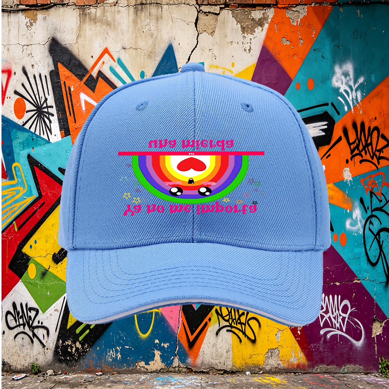 Unisex Classic Sandwich Hat with Rainbow Kawaii Design and 