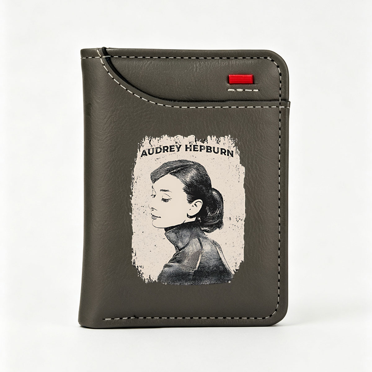 Audrey Hepburn Portrait in Classic Style - Vertical Style Wallet