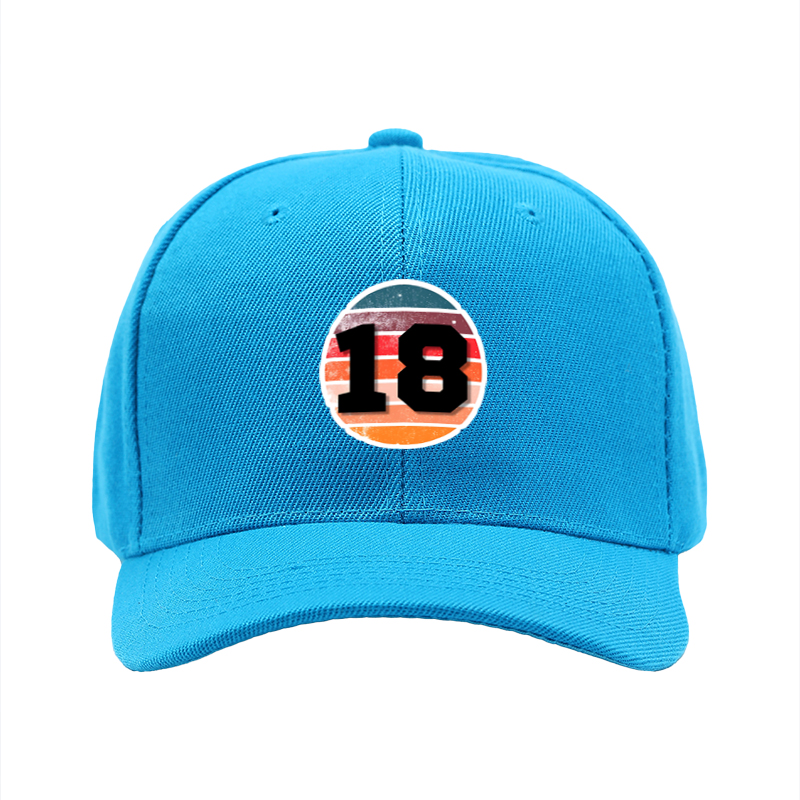 1pc New Baseball Cap with Number 18 Retro Stripe Print Unisex Adjustable Hat for Outdoor Activities and Casual Wear Adults Fashion Accessory