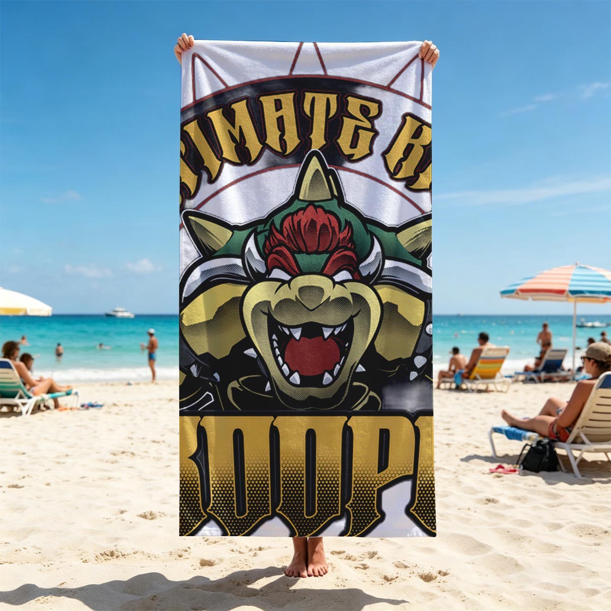Ultimate King Koopa - Bowser, Super Mario, 1985 - Beach towels