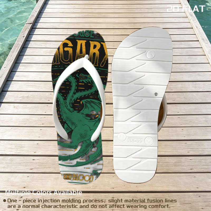 House Targaryen: Three-Headed Dragon, Fire and Blood, Team Green -  flip-flops
