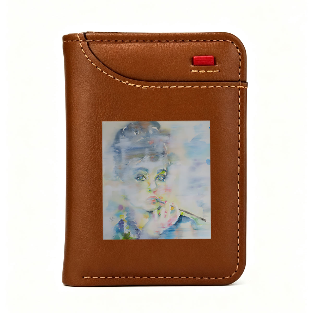 Abstract Portrait of a Woman with Cigarette - Vertical Style Wallet
