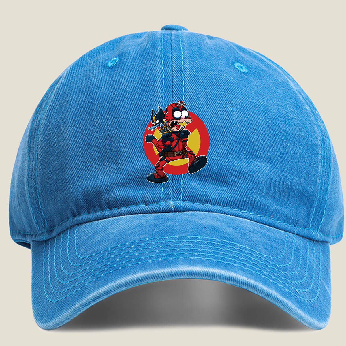 Deadpool and Wolverine: Animated Crossover - Washed Denim - Baseball Cap