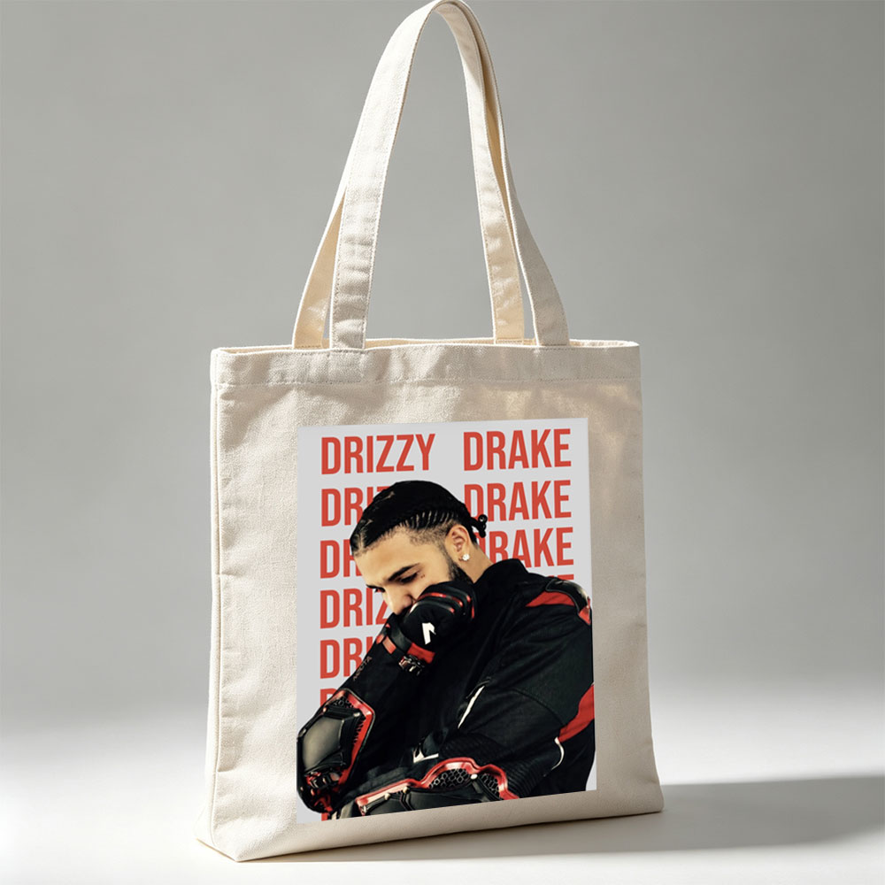 Drake in a Protective Gear Pose with Red and Black Motocross Suit Against Repeating 