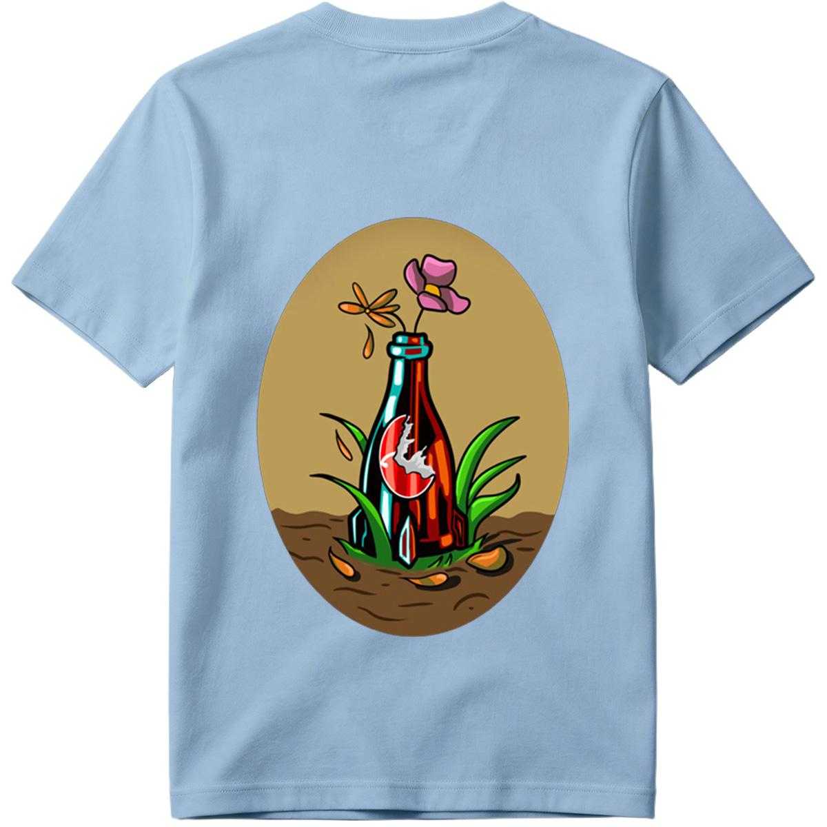 Bottle Garden with Flower and Dragonfly - Tee