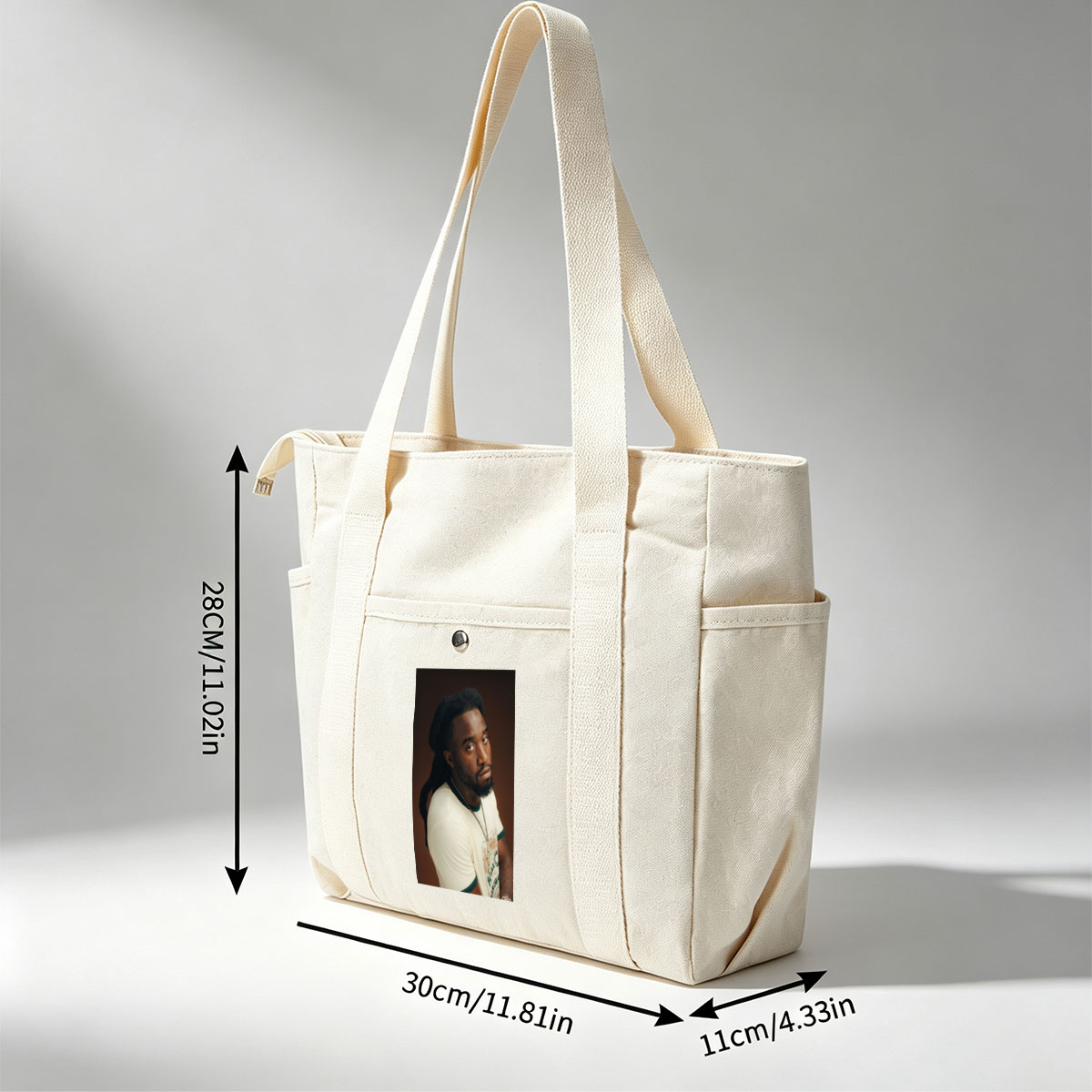 Burna Boy in a Stylish Portrait Wearing a White T-Shirt and Beaded Necklace - Multi-pocket bags