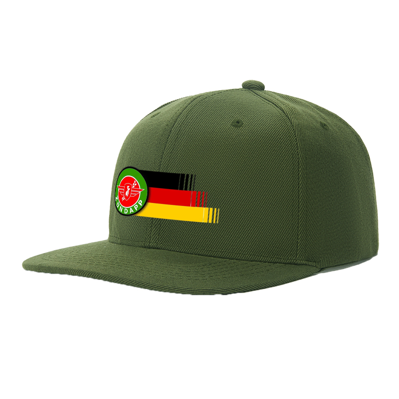 Flat Brim Baseball Cap Zundapp Logo Print Streetwear Underground Skate Style for Basketball Court Skate Park Urban Riders and Hip Hop Artists