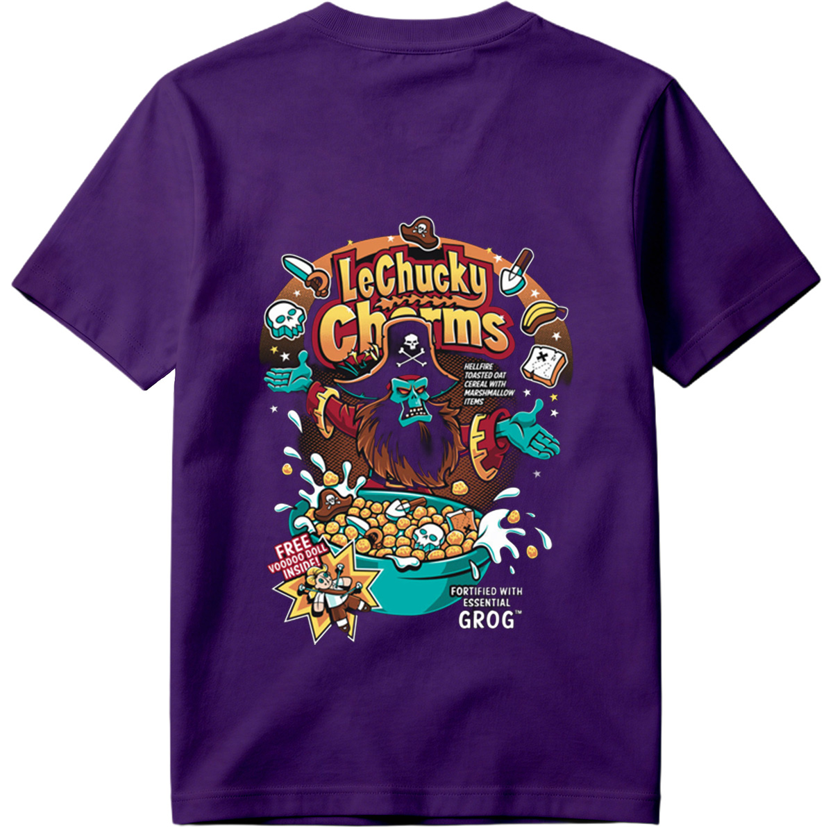 LeChucky Charms: Hellfire Toasted Oat Cereal with Voodoo Doll and Grog - Tee