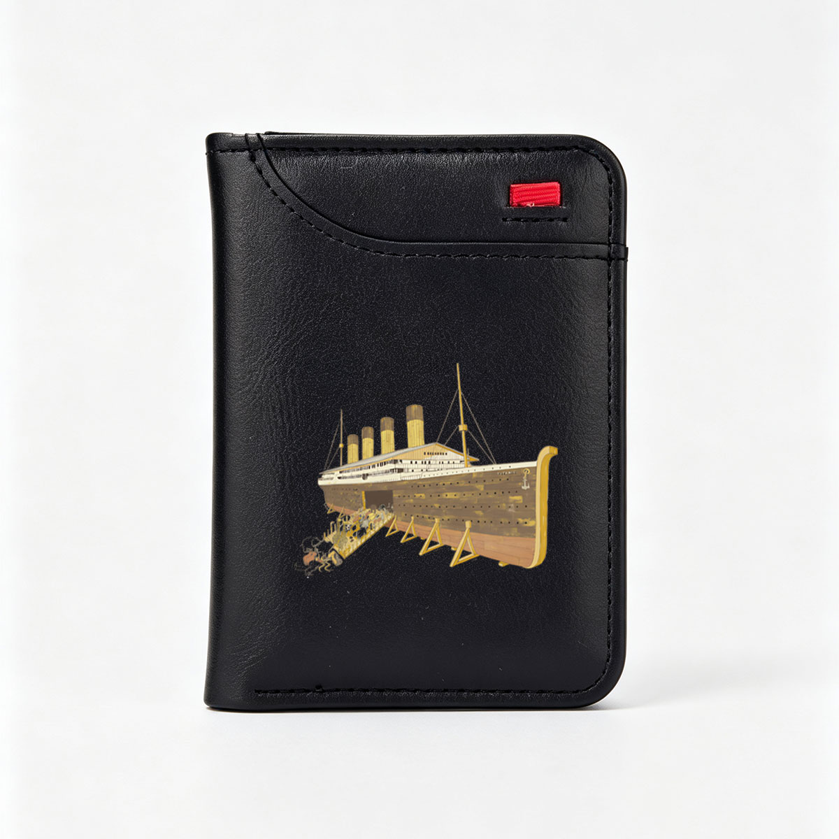 Titanic Shipwreck Reconstruction with Crew and Damage Details - Vertical Style Wallet