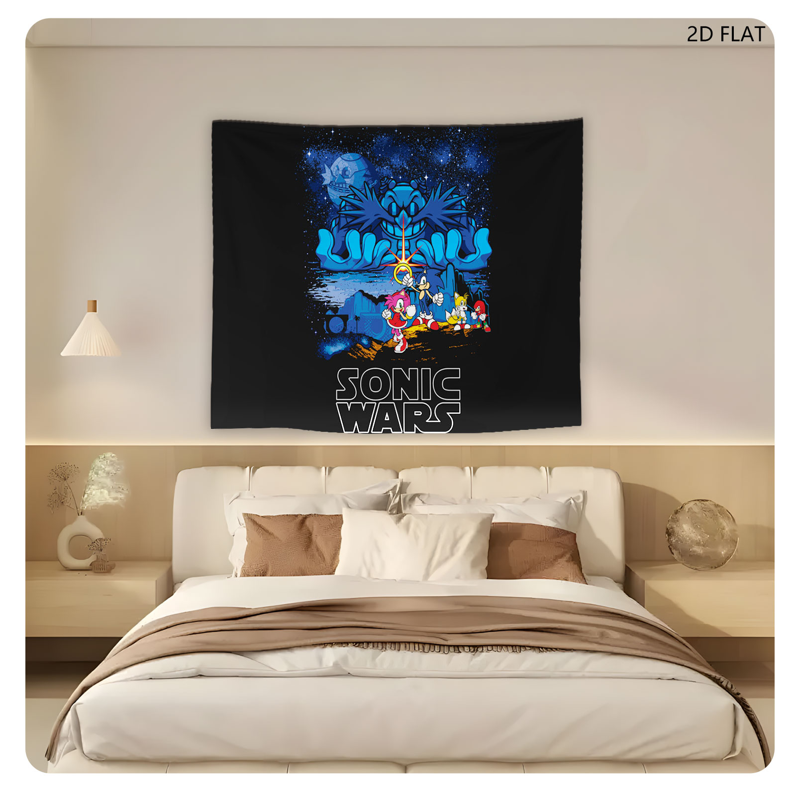 Sonic Wars: Sonic, Amy, Tails, Knuckles vs. Dark Lord in Cosmic Battle - Tapestry