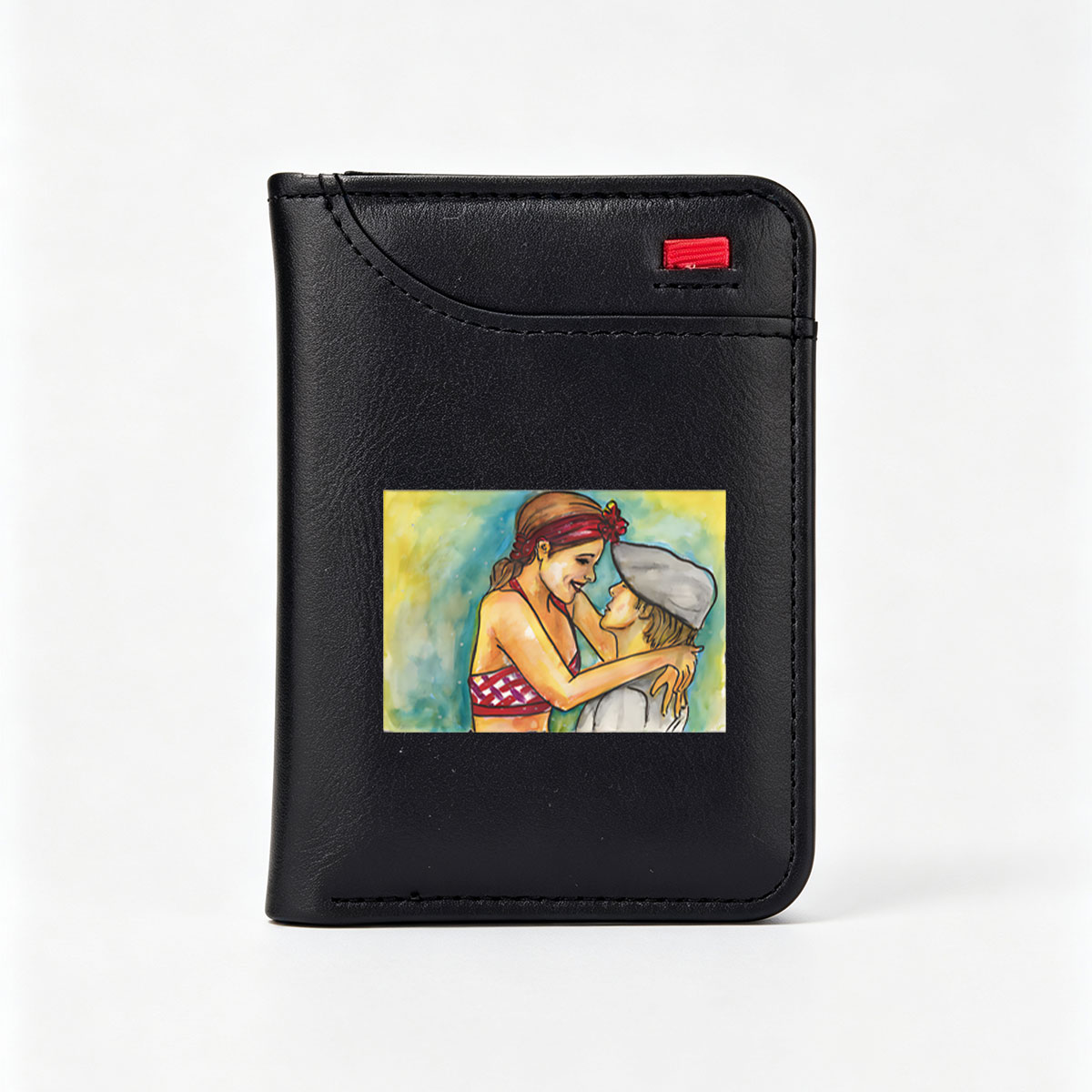 Two Women Embracing in a Colorful Hug - Vertical Style Wallet