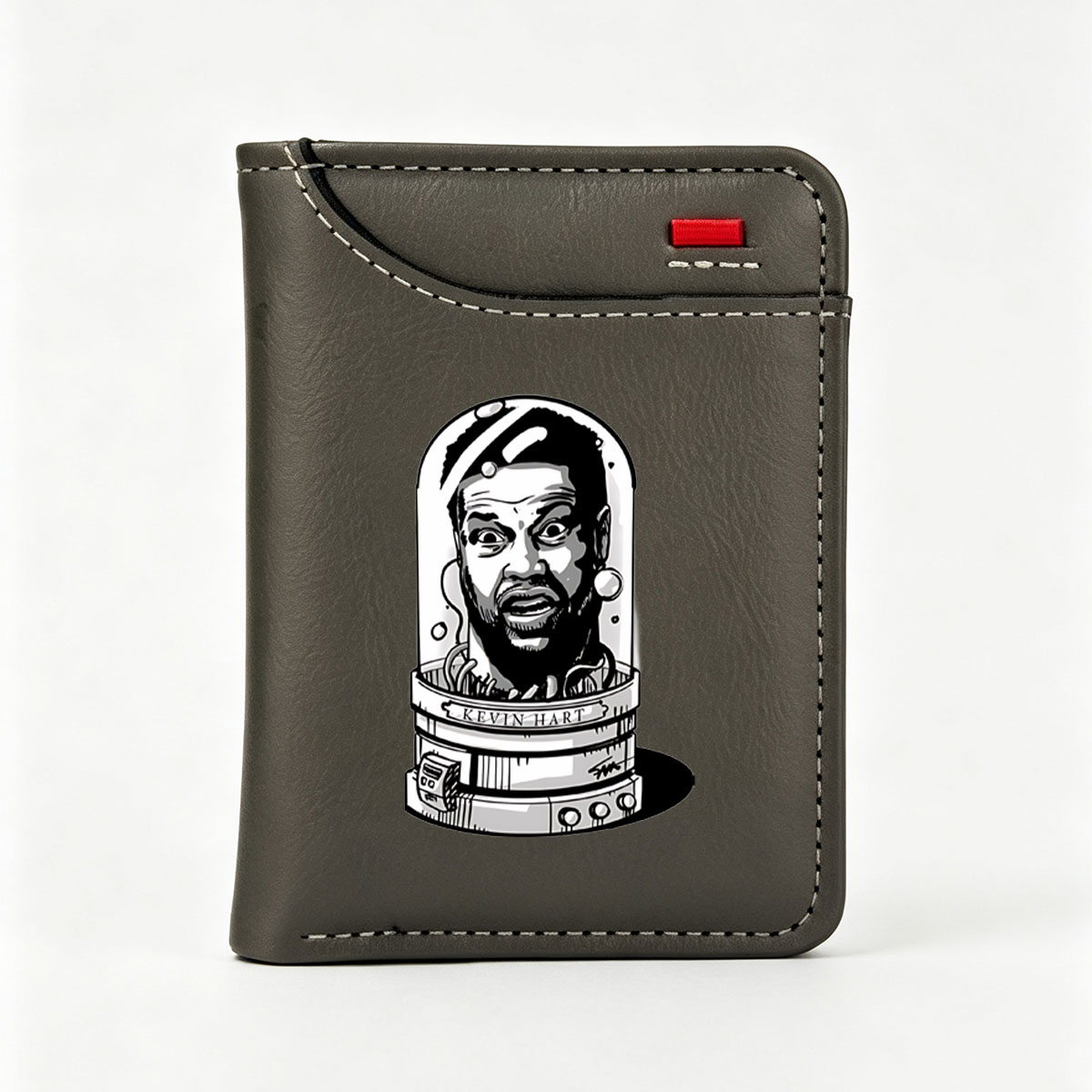 Kevin Hart in a Space Helmet Caricature - Vertical Style Wallet