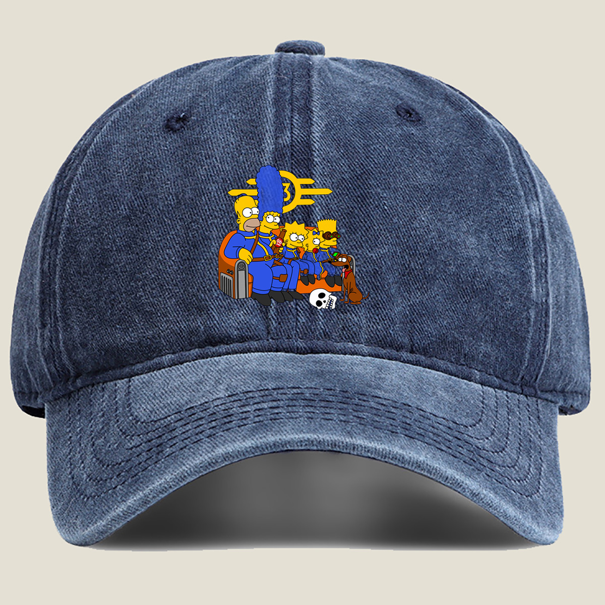 The Simpsons Family in Starfleet Uniforms - Washed Denim - Baseball Cap