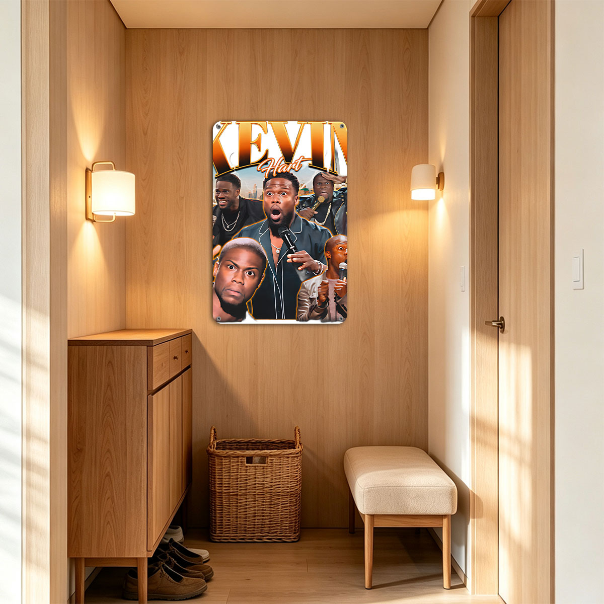 Kevin Hart: Comedian in Action with Multiple Expressions and Microphones - painting