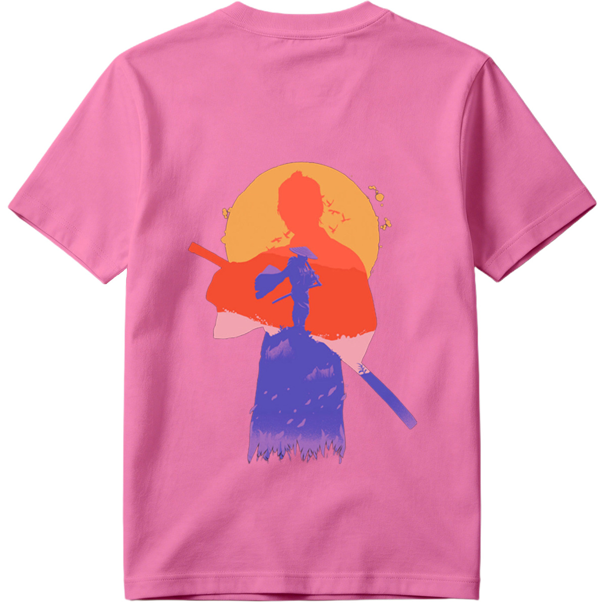 Samurai Silhouette at Sunset - Tee