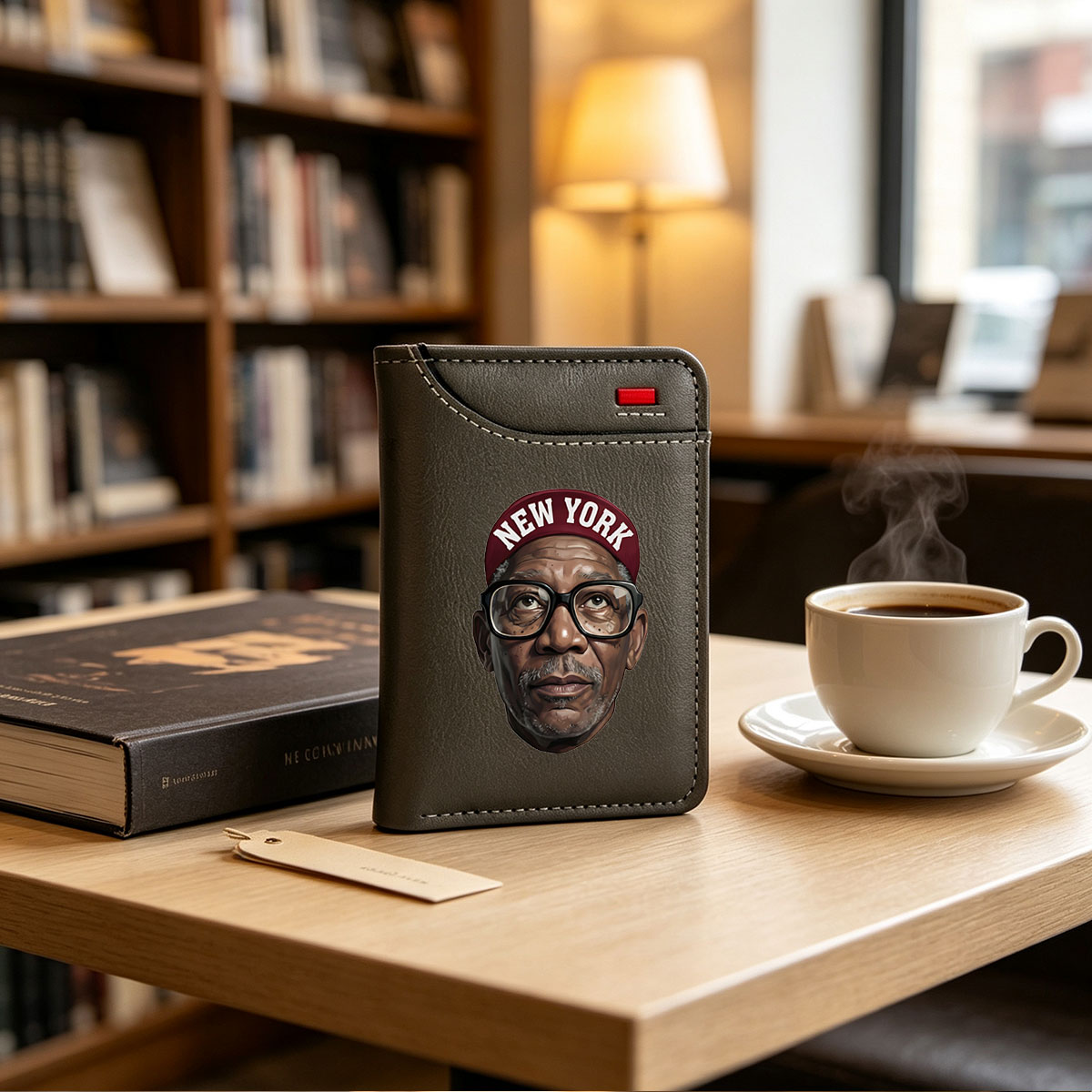 Spike Lee wearing a New York cap and glasses - Vertical Style Wallet