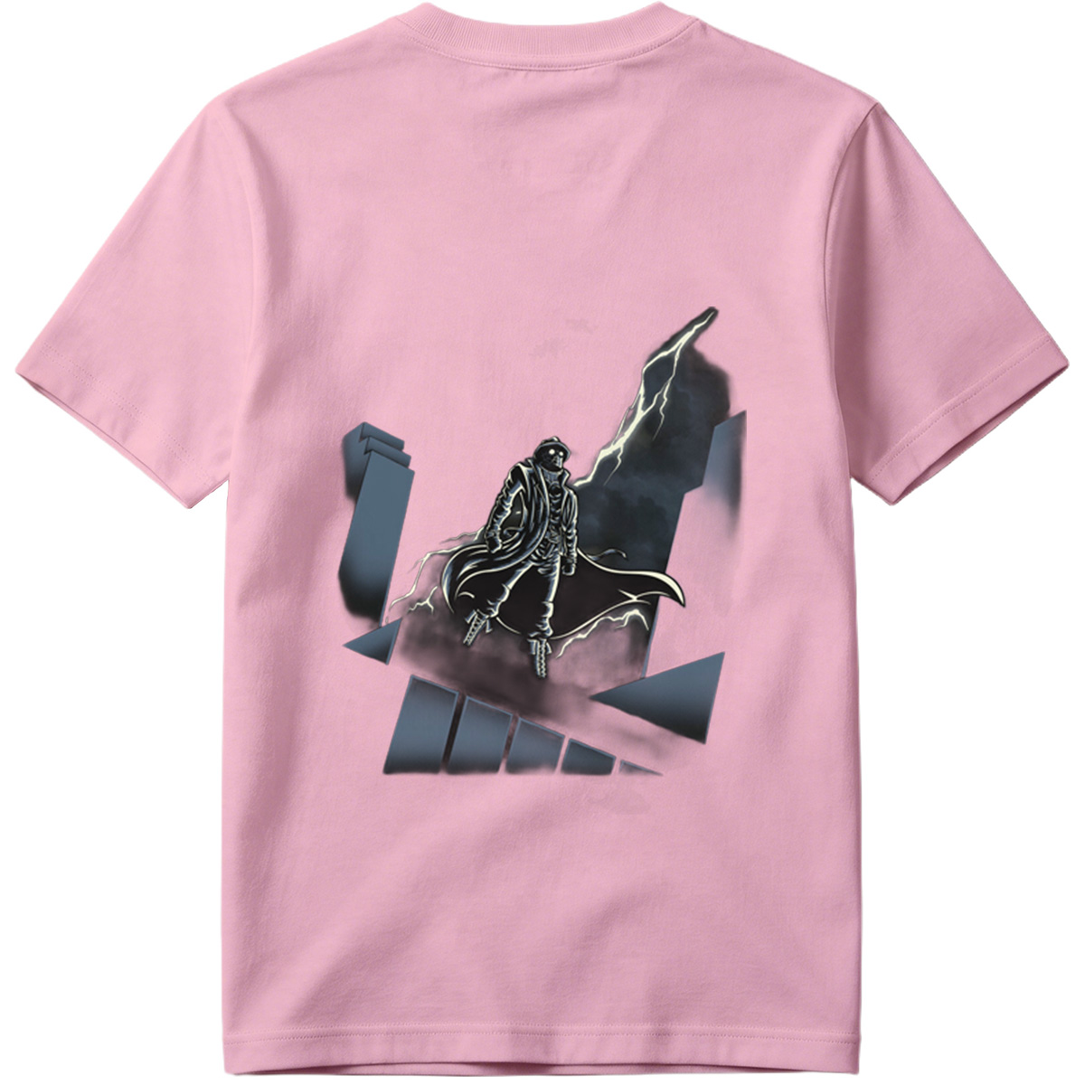 The Shadow of the Storm: Dark Hero on Rooftop - Tee