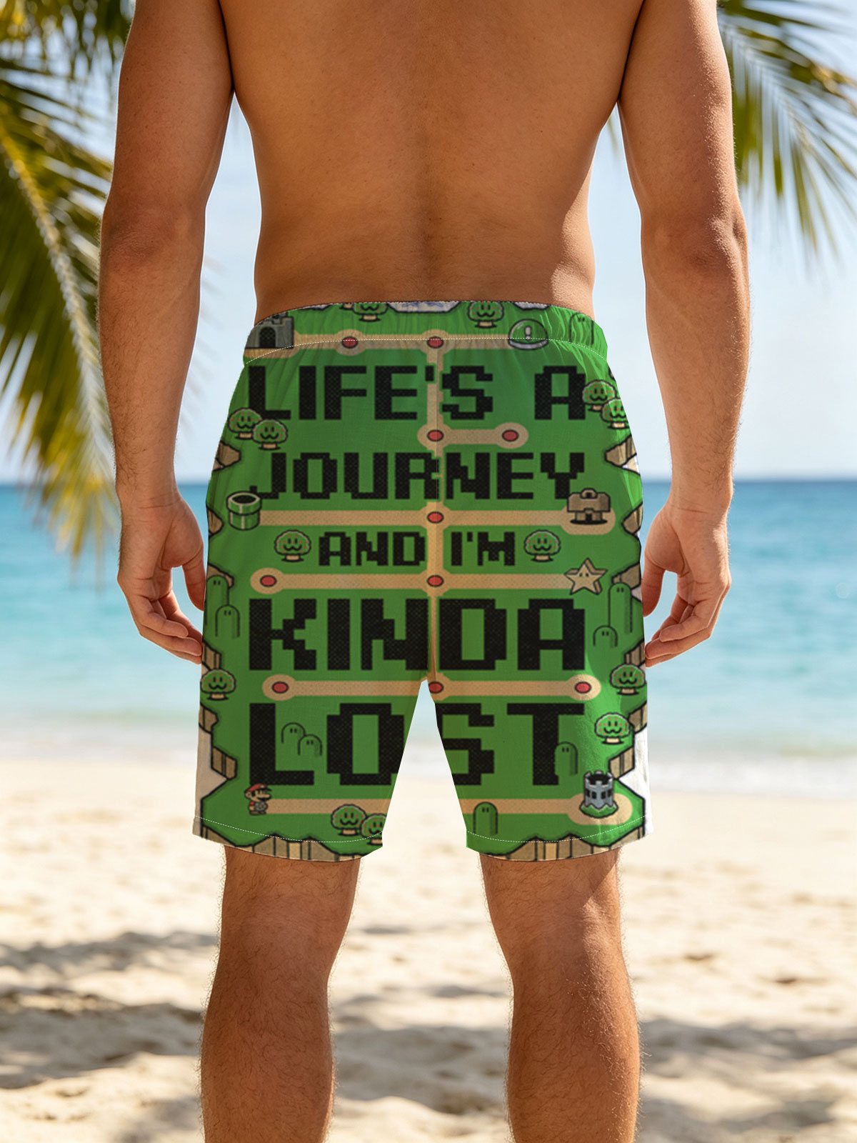 Mario's Map: Life's a Journey and I'm Kinda Lost -  Beach shorts