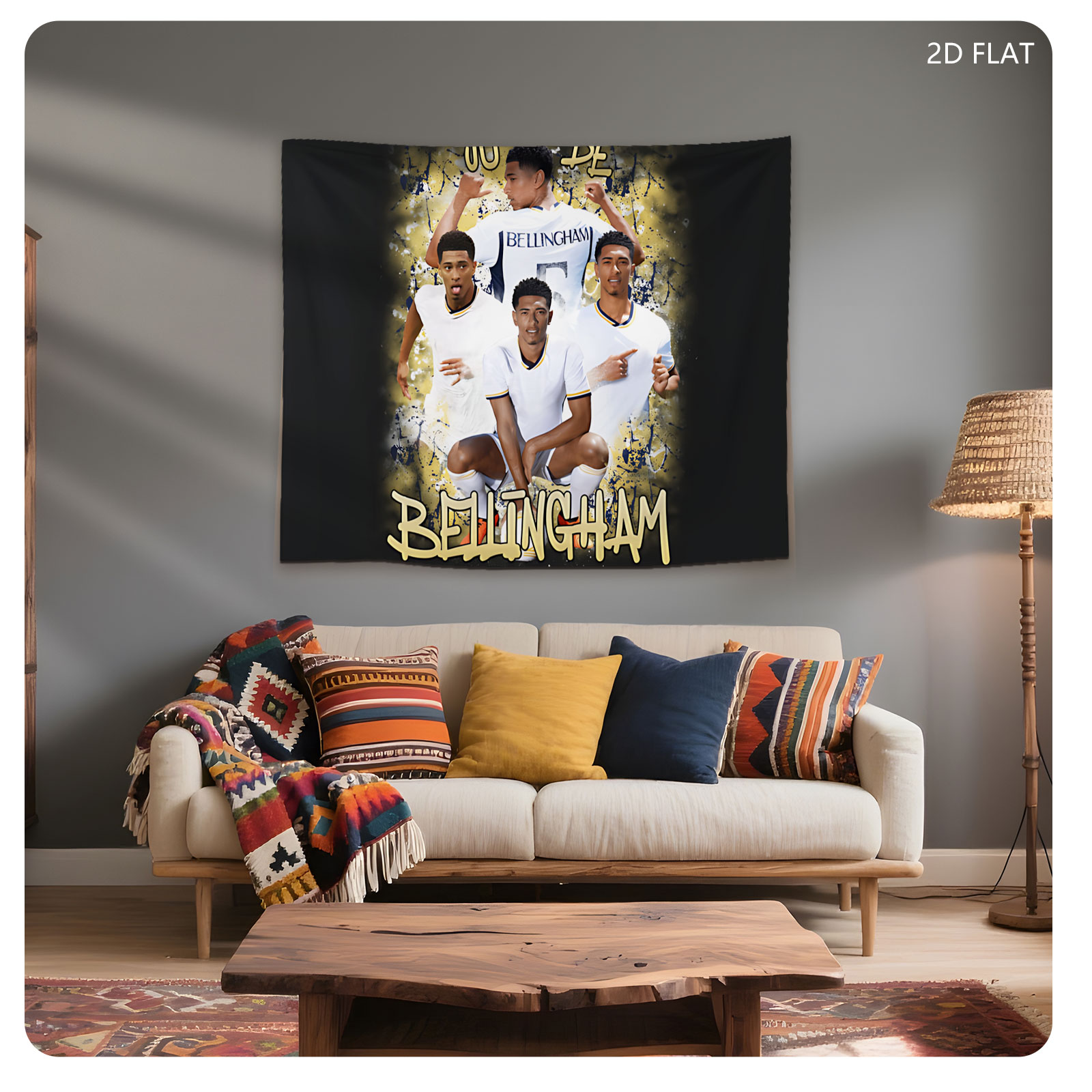Bellingham Football Player Portrait Collage - Tapestry