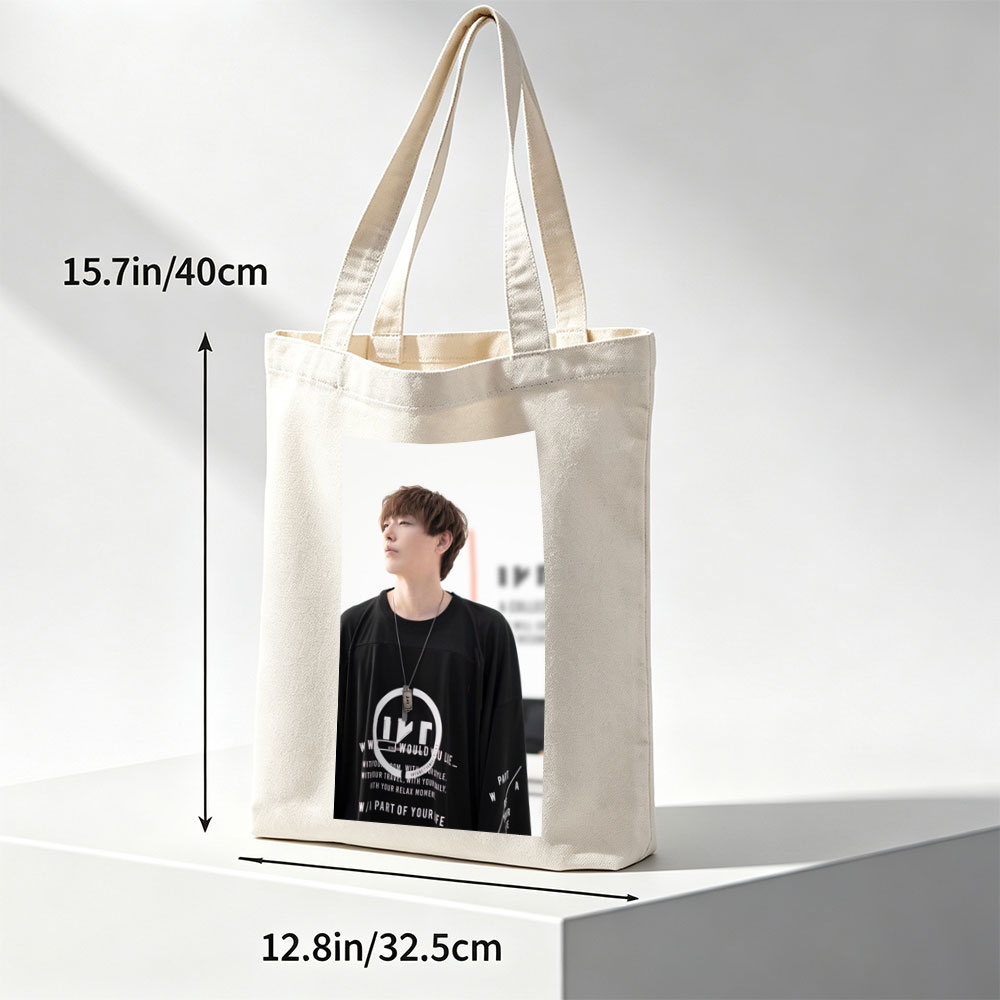 Taka from ONE OK ROCK in a Casual Outdoor Scene Wearing a Black Graphic T-Shirt and Necklace - Canvas tote bags