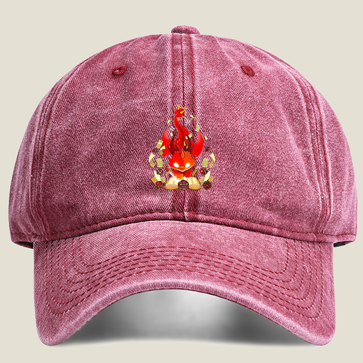 Dragonborn D&D Adventure - Washed Denim - Baseball Cap