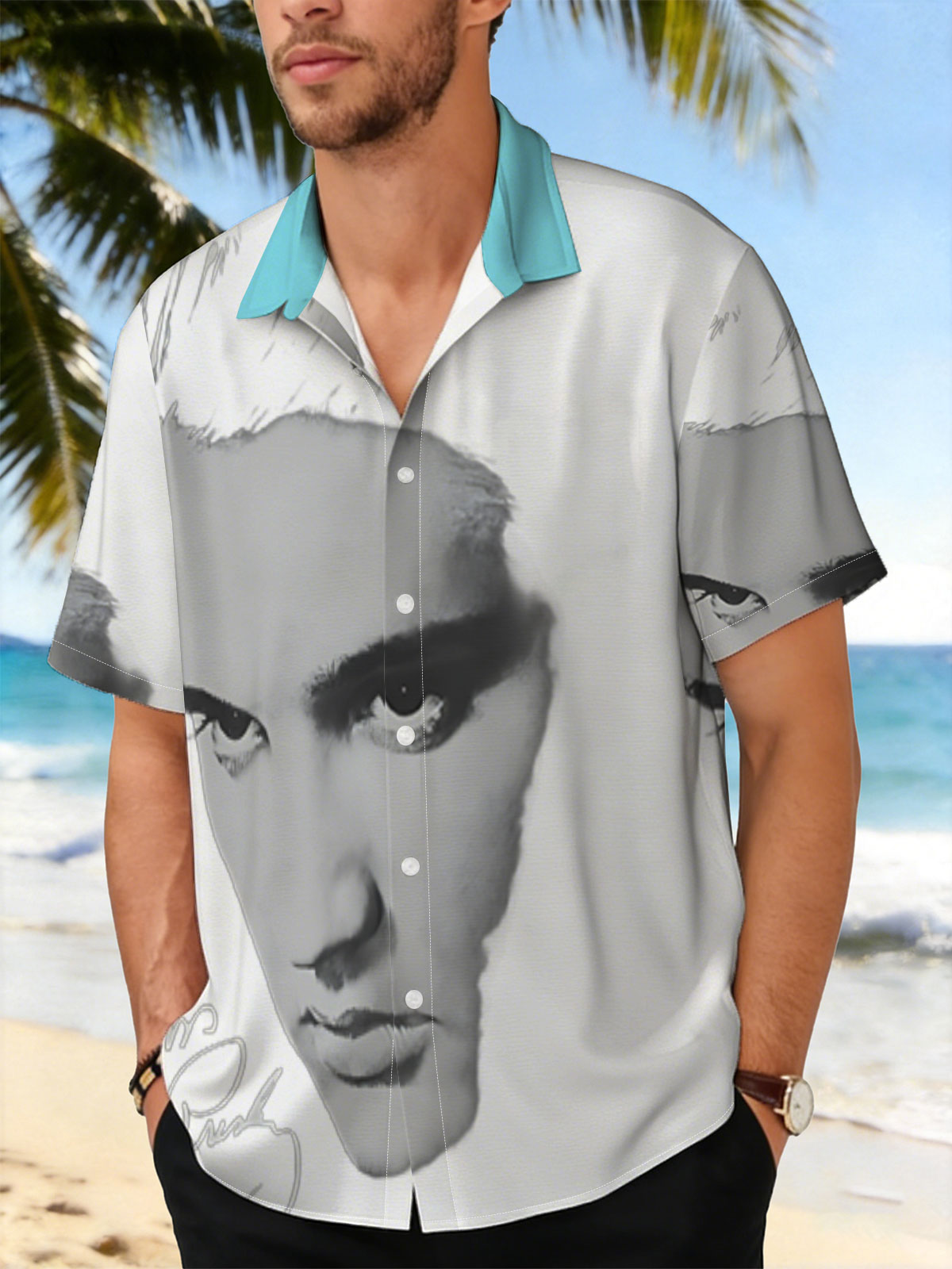 Elvis Presley Portrait in Black and White -  Shirt