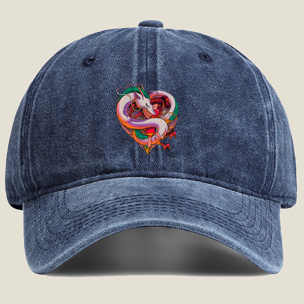 Mulan and the Dragon - Washed Denim - Baseball Cap