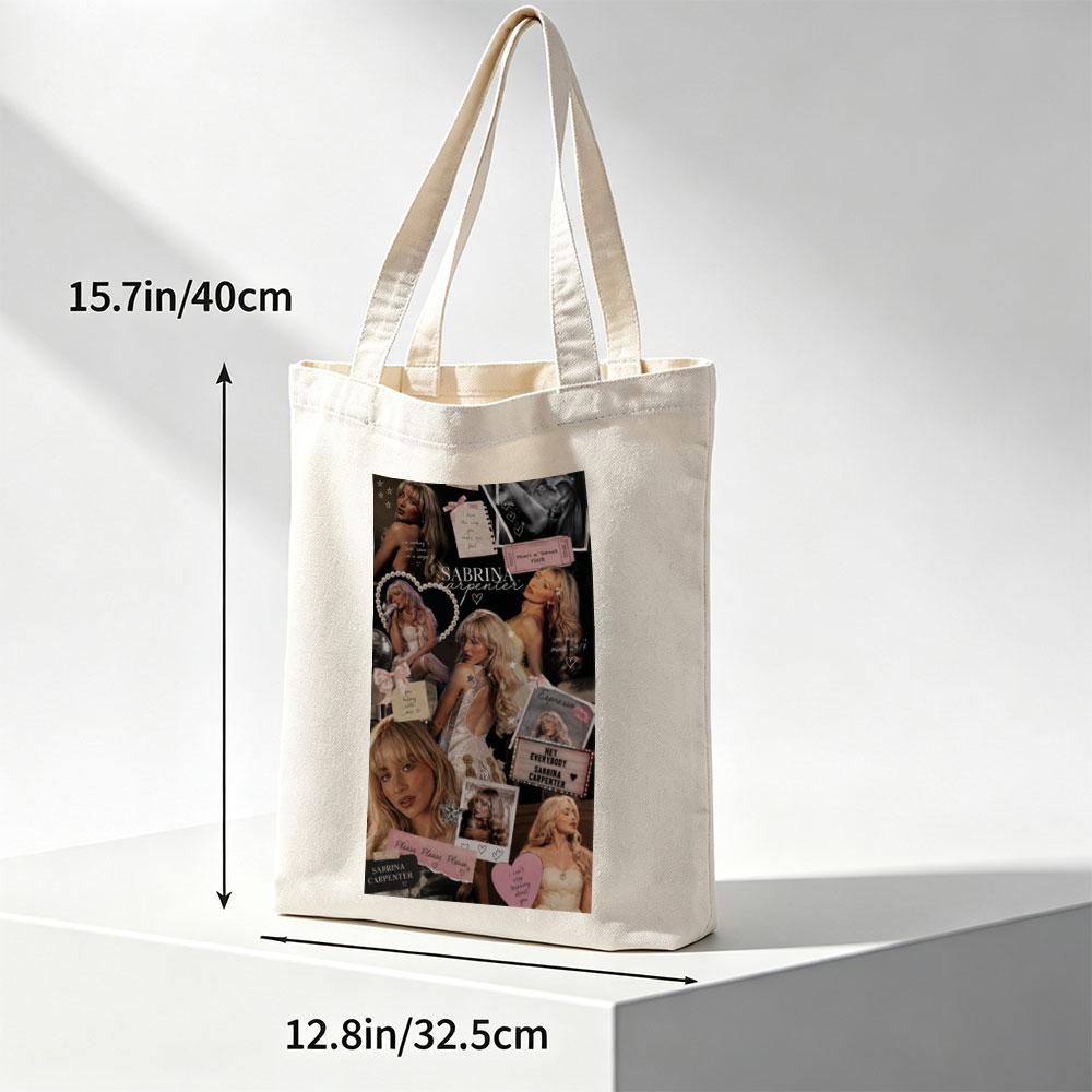 Sabrina Carpenter Collage - Aesthetic Photo Montage Featuring Concert Tour and Romantic Themes - Canvas tote bags