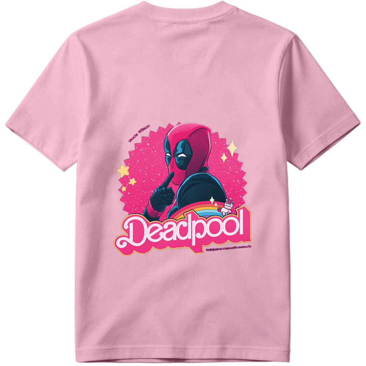 Deadpool: Wade Wilson with a Unicorn and Rainbow - Tee