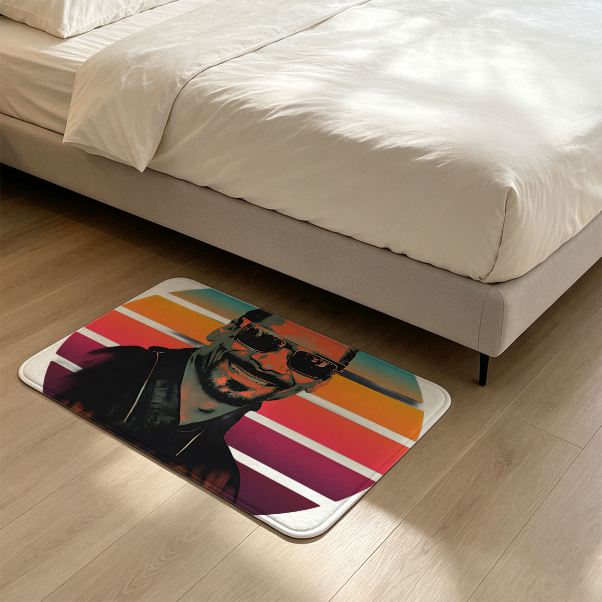 Snoop Dogg in Retro Sunset Portrait - Flannel floor mat