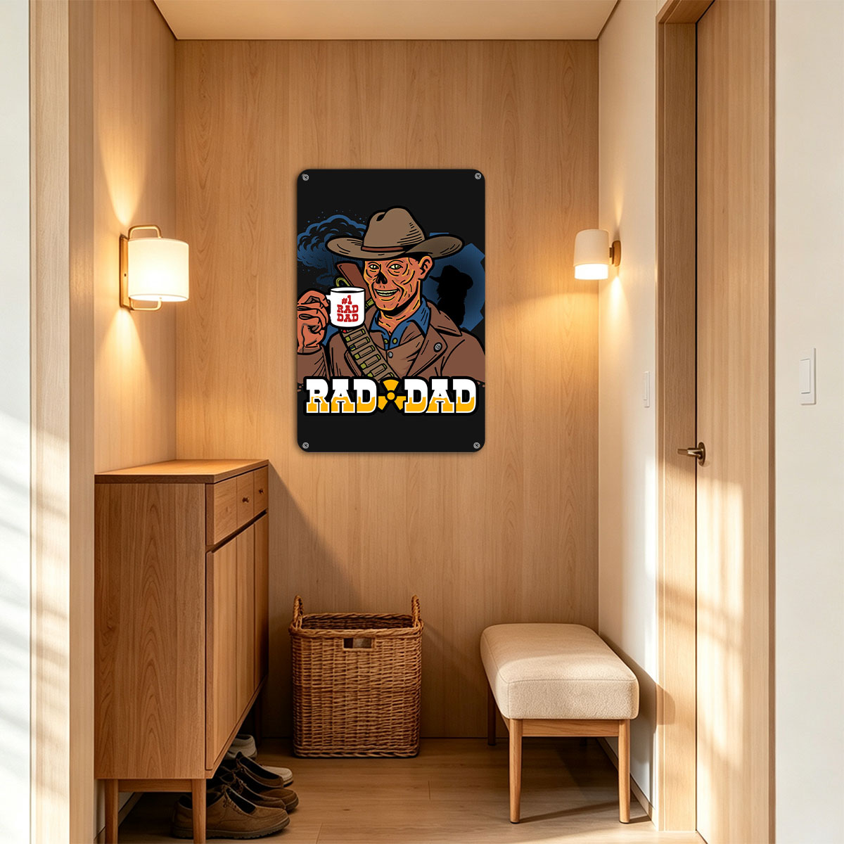 Rad Dad: #1 Rad Dad with Coffee Mug and Cowboy Hat - painting